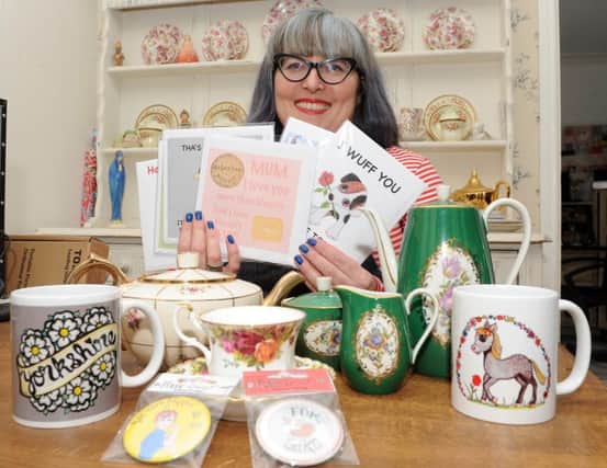 Nicola Holmshaw with her products.