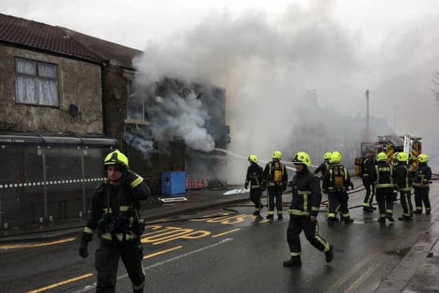 Firefighters in Doncaster - picture: Stephen Hamilton
