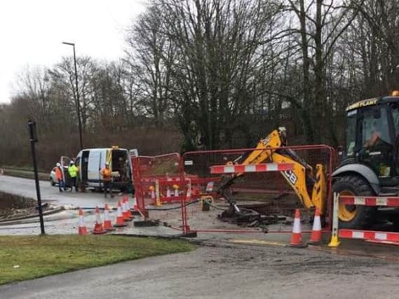 Bus services running through Norton Lees are being diverted due to a burst water main. Picture: Stewart Merrill