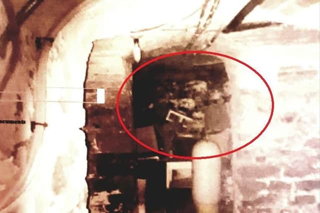 These ghostly figures were caught on camera in the pub cellars during a historical inspection of the premises.