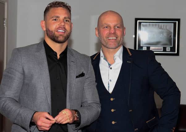 Billy Joe Saunders and Ryan Rhodes;  picture by Andy Garner.