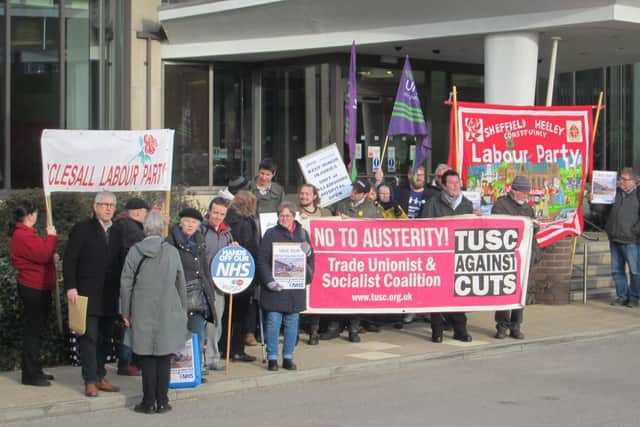 Protesters against the plans back in January outside the CCG HQ on Prince of Wales Road