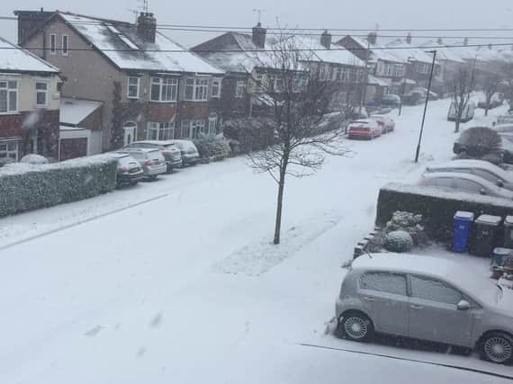 Snow in Sheffield.