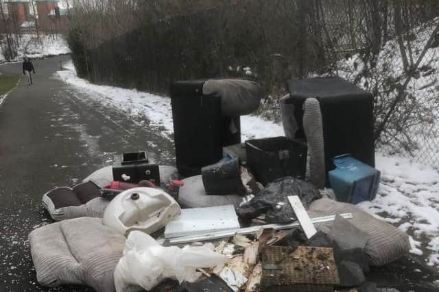 The rubbish which has been dumped near Meadowhall shopping centre.