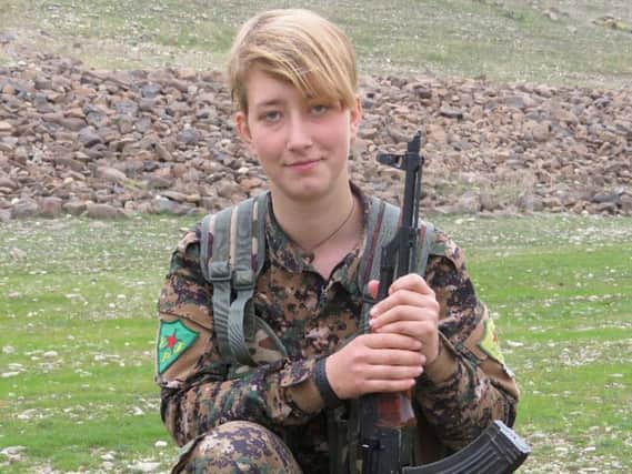 Undated handout photo issued by the Kurdish Women's Protection Units (YPJ) of Anna Campbell, a British woman who died fighting with the Kurdish armed unit in Syria. Ms Campbell is the first British woman, and the eighth Briton so far, to have been killed in Syria while working with Kurdish forces.Photo: YPJ/PA Wire