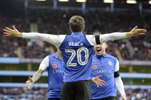 GOAL.....Adam Reach celebrates his goal against Aston Villa....Pic Steve Ellis