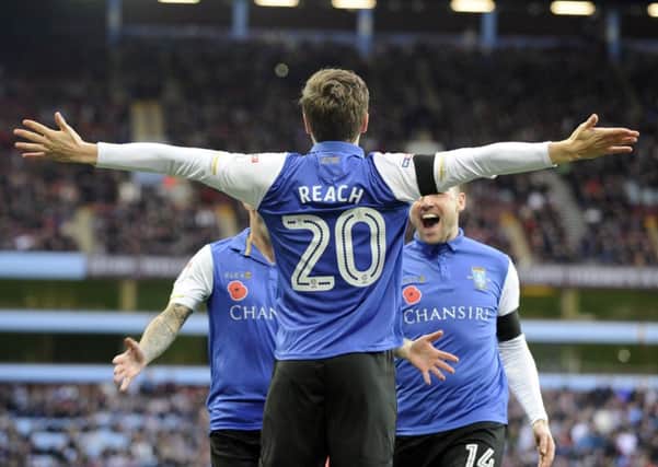 GOAL.....Adam Reach celebrates his goal against Aston Villa....Pic Steve Ellis