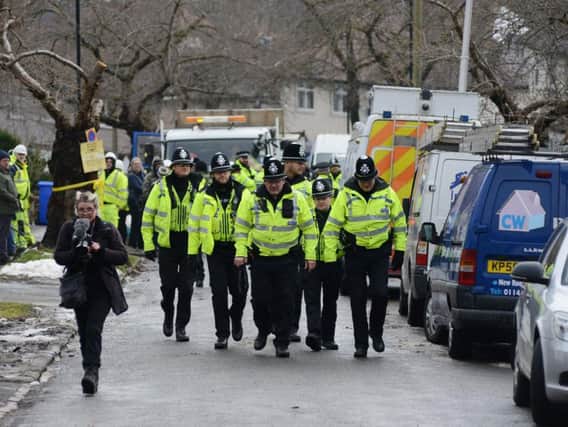 Officers on Abbeydale Park Rise earlier this month. Picture: Scott Merrylees/The Star