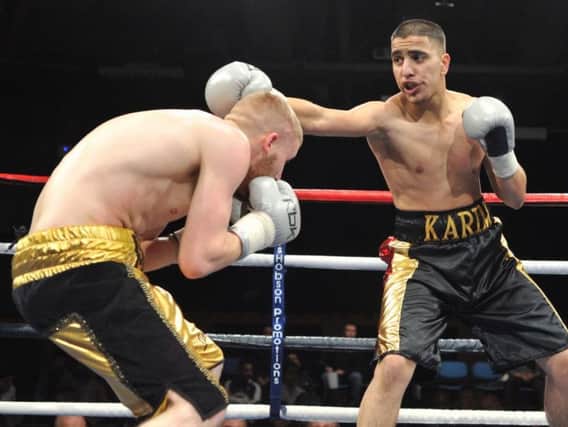 Boxer Haroon Karim in the ring