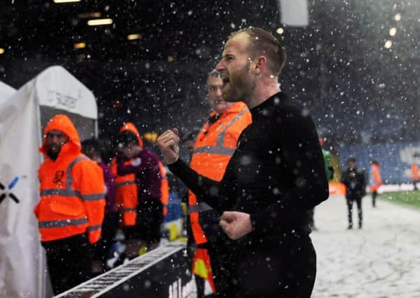 Delighted with the win Owls Barry Bannan at Elland Road last week....Pic Steve Ellis