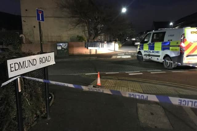 Police cordon in place on Clough Road Between Edmund Road and Cromford Street in Lowfield. Picture: George Torr/The Star