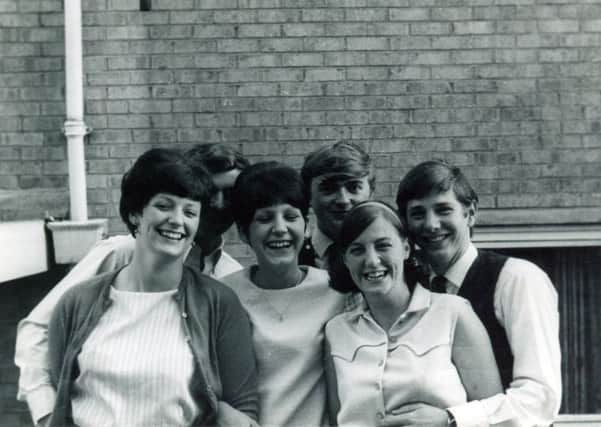 All age about 20 years with future husbands:
From left: Barbara Dalby (nee Roberts), Margaret Otter (nee Turton) and Jackie Dobson (nee Tasker)

Submitted by Margaret Otter, S12