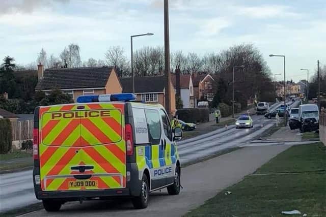 Police at the scene.