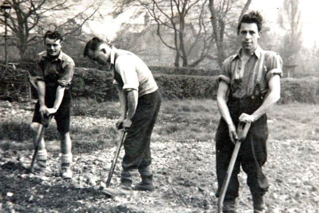 Norman Proctor and other volunteers working outside at the Sorby research institute