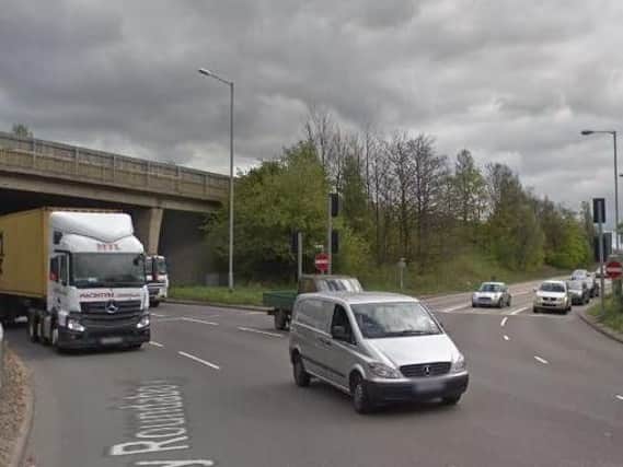 J34 northbound exit which meets the Tinsley roundabout