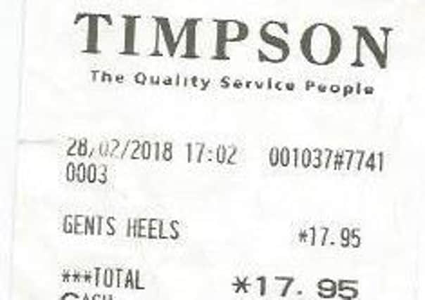 Timpson receipt