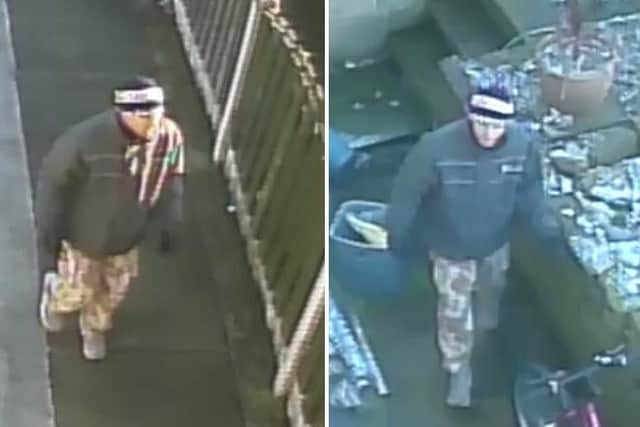 South Yorkshire Police would like to trace this man in connection with a burglary in Rawmarsh.
