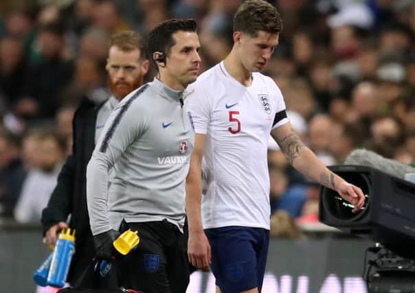 England's John Stones is substituted during the international friendly match at Wembley Stadium, Pic: Adam Davy/PA Wire.