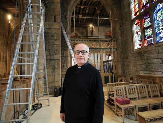 The Rev Canon Keith Farrow at Sheffield Cathedral where the BBC are preparing to broadcast the morning service live on Easter Sunday. Picture: Chris Etchells