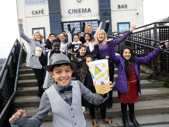 Year five pupils from Whiteways Primary School outside the Showroom