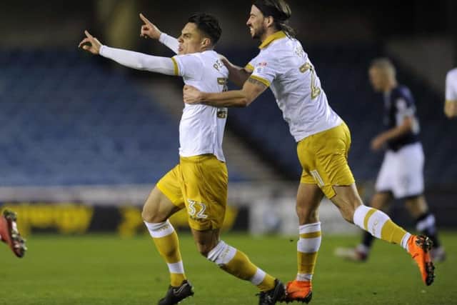 Joey Pelupessy celebrates his first Owls goal with George Boyd
