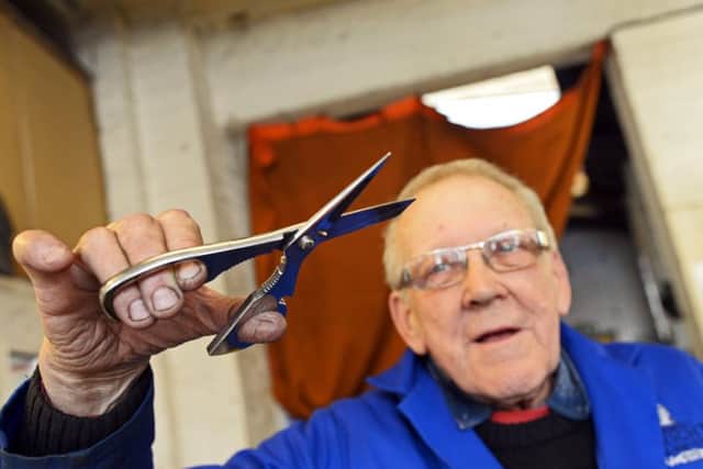 Cliff Denton, pictured with a pair of Kutrite Scissors. Picture: Marie Caley NSTB Ernest Wright MC 3