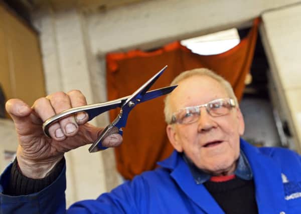 Cliff Denton, pictured with a pair of Kutrite Scissors. Picture: Marie Caley NSTB Ernest Wright MC 3
