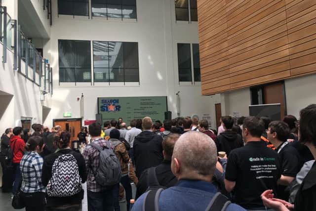 The event took place today (Friday, April 6) In the Cantor building at Sheffield Hallam.