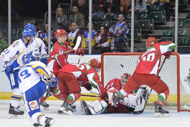 A shot from the earlier Cardiff v Fife semi