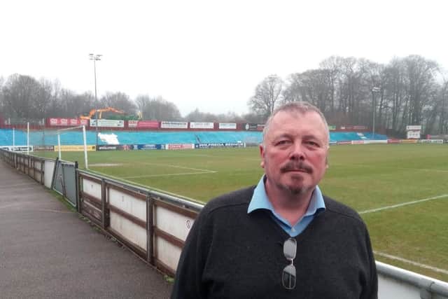 Sheffield FC chairman Richard Tims at the club's ground in Dronfield