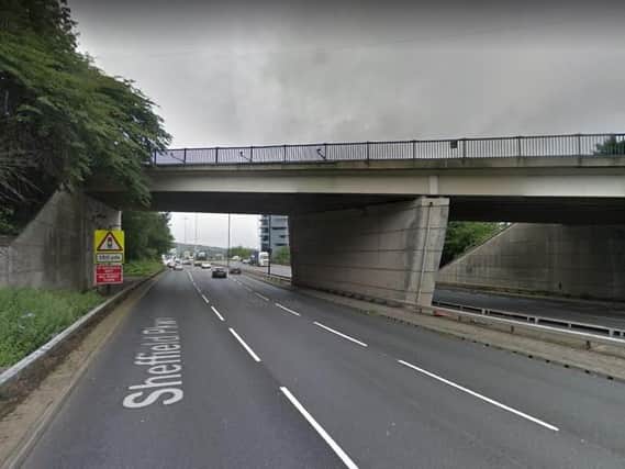 The scene on the Sheffield Parkway where police were concerned over the wellbeing of a man