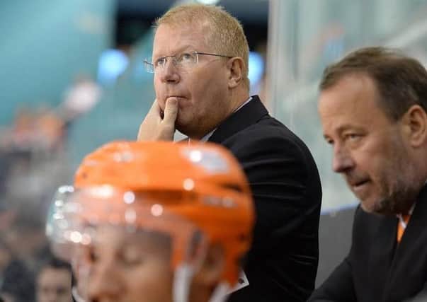 Sheffield Steelers former asst coach Jerry Andersson (left) with Paul Thompson