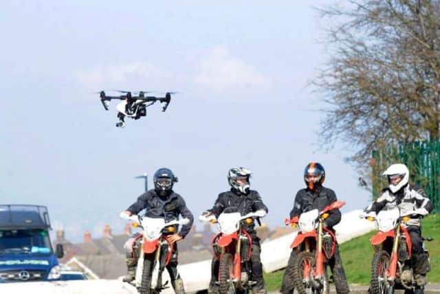 South Yorkshire Police's off-road bike team now uses a drone