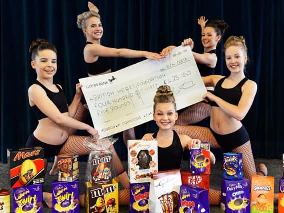 Dancers from the Amersall School of Dance in Scawthorpe, Bailey-Jo Senior, 13, Alex Brookes, 13, Darcey Allen, 11, Elektra Pallas, 11 and Freya Watson, 12, have raised 490 for the British Heart Foundation.