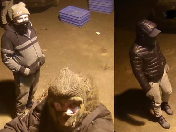 CCTV of men wanted in connection with two break-ins in Doncaster.