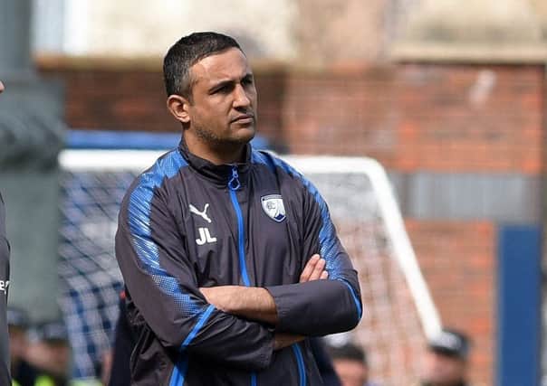 Picture Andrew Roe/AHPIX LTD, Football, EFL Sky Bet League Two, Chesterfield v Mansfield Town, Proact Stadium, 14/04/18, K.O 1pm

Chesterfield's manager Jack Lester

Andrew Roe>>>>>>>07826527594