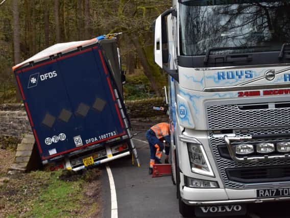 The lorry which got into difficulty. Picture: Michael Cox