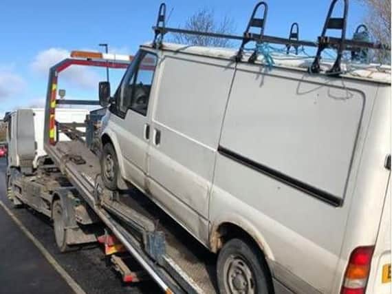 Police seized a van believed to have been used in fly-tipping offences