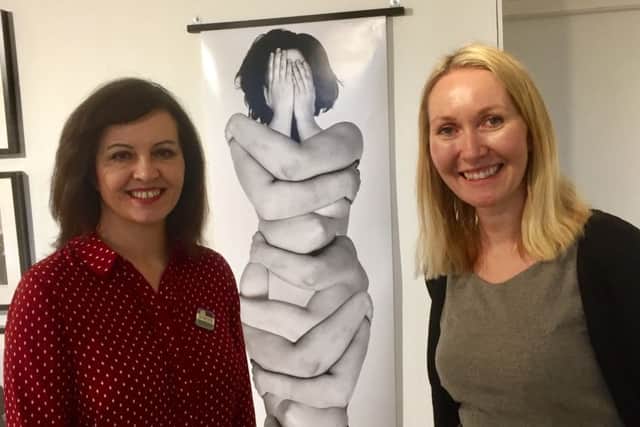 Caroline Flint visited The Point and was given a guided tour by assistant director, Helen Jones, of the Rebel Daughters exhibition
