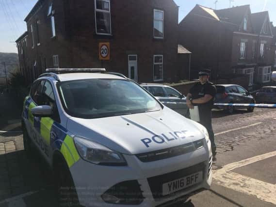 Police officers on Bransby Street, Sheffield (Pic: BBC Radio Sheffield)