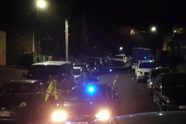 Bransby Street last night after a gun was fired at a house
