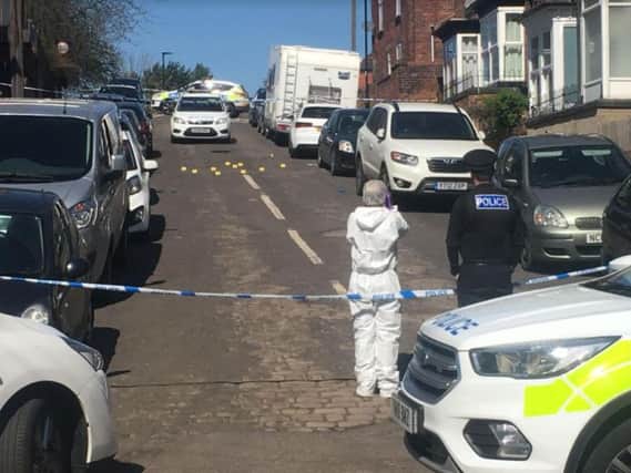 Bransby Street was cordoned off yesterday after a shooting