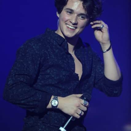 The Vamps frontman Brad Simpson on stage at Sheffield Arena. Picture: Robin Burns.