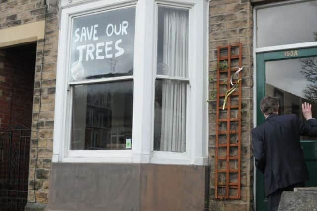 Ian Walker on the campaign trail on Western Road, an area synonymous with the ongoing tree-felling saga. Picture: George Torr