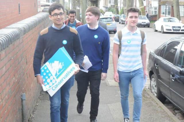 Conservative members from the city's universities came to help out. Picture: George Torr