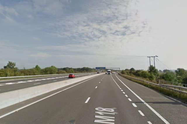 A lorry has been involved in a collision on the M18 around Doncaster this morning