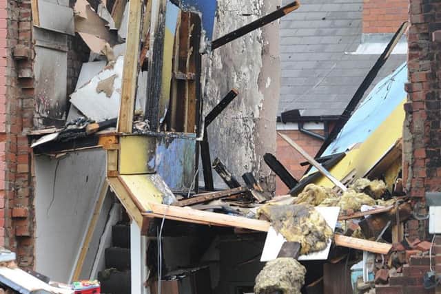The aftermath of the gas explosion on Dundas Road in Tinsley, Sheffield, in 2013