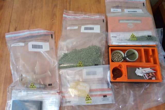 Various drug paraphernalia recovered by the Police