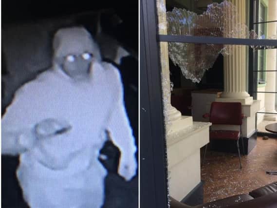 The raider was caught on camera after breaking in to Bentley Pavilion. (Photo: Facebook).