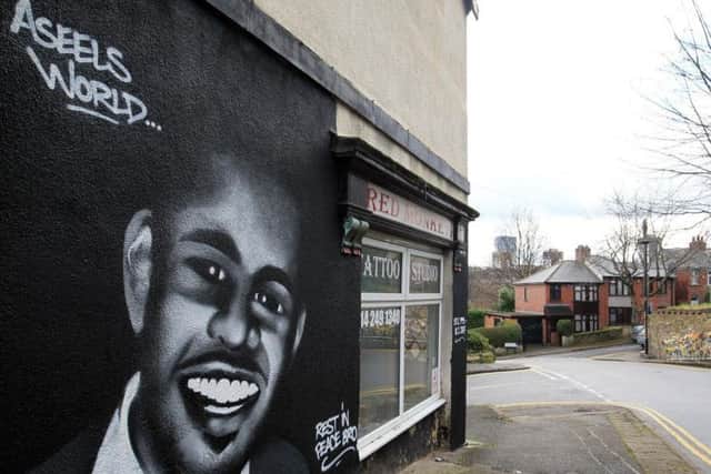 The mural of Aseel Al-Essaie painted in Upperthorpe as a tribute to the popular 23-year-old